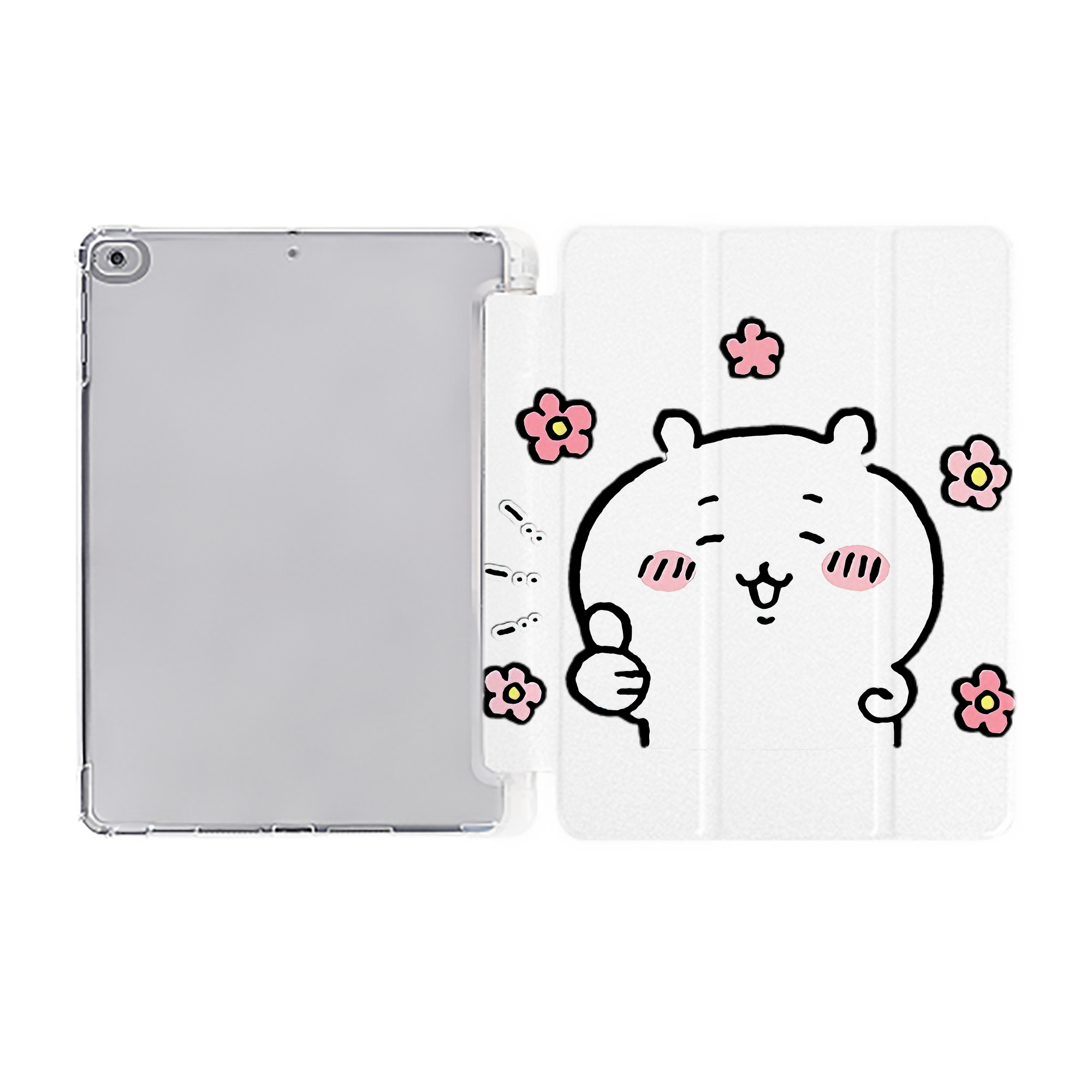 （画像用） ちいかわ ちいかわ Chii-kawa chiikawa IPad ケース ペン収納付き 三つ折りスタンド PUレザー×シリコン 対応機種9.5/10.5/10.9インチ